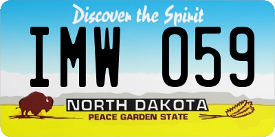 ND license plate IMW059
