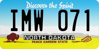ND license plate IMW071