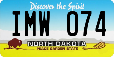 ND license plate IMW074