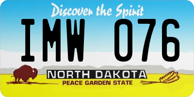 ND license plate IMW076