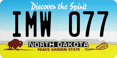 ND license plate IMW077