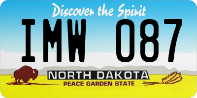 ND license plate IMW087