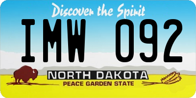 ND license plate IMW092