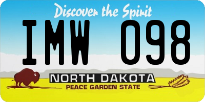 ND license plate IMW098