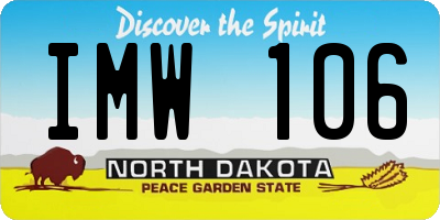 ND license plate IMW106
