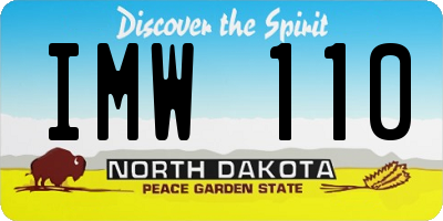 ND license plate IMW110