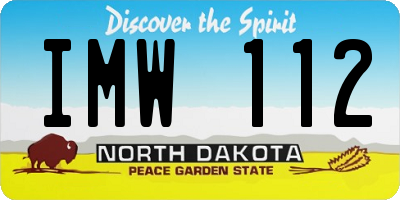 ND license plate IMW112