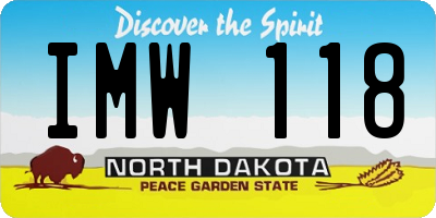 ND license plate IMW118