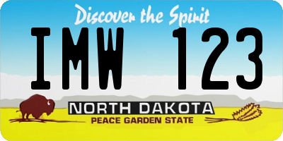 ND license plate IMW123