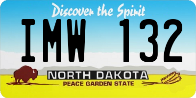 ND license plate IMW132