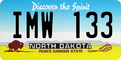 ND license plate IMW133