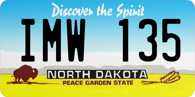 ND license plate IMW135