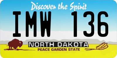 ND license plate IMW136