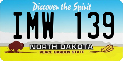 ND license plate IMW139