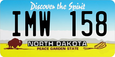ND license plate IMW158