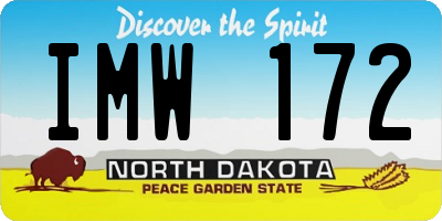 ND license plate IMW172