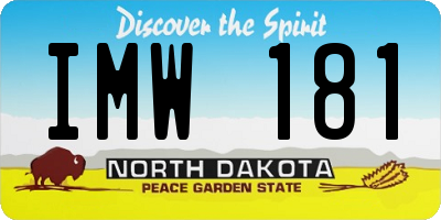 ND license plate IMW181