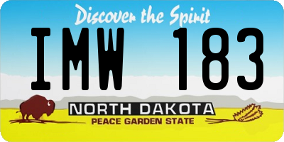 ND license plate IMW183