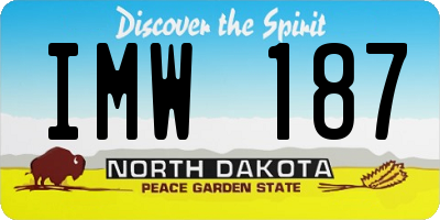ND license plate IMW187