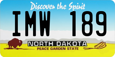 ND license plate IMW189