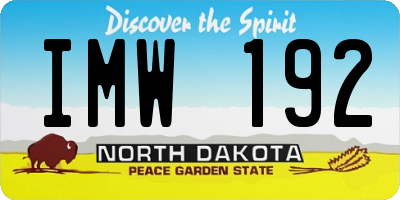 ND license plate IMW192