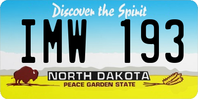 ND license plate IMW193