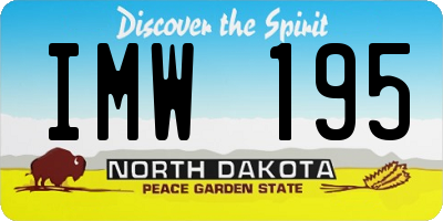 ND license plate IMW195
