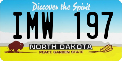 ND license plate IMW197