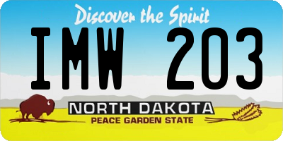 ND license plate IMW203
