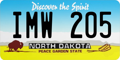 ND license plate IMW205
