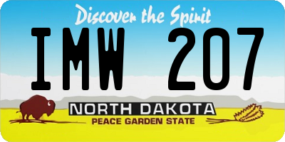 ND license plate IMW207