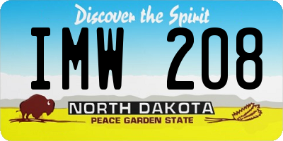 ND license plate IMW208
