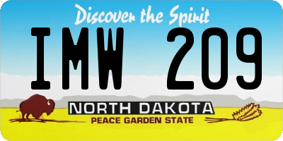 ND license plate IMW209