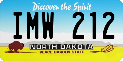 ND license plate IMW212