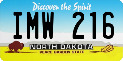 ND license plate IMW216