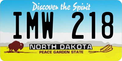 ND license plate IMW218
