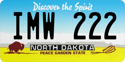 ND license plate IMW222