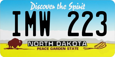 ND license plate IMW223