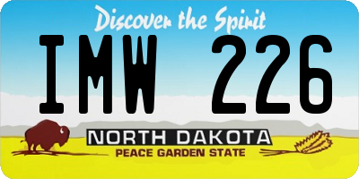 ND license plate IMW226