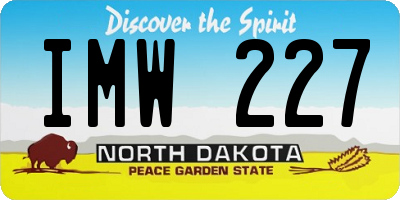 ND license plate IMW227