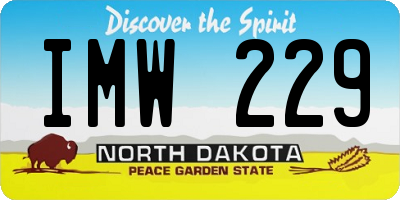 ND license plate IMW229