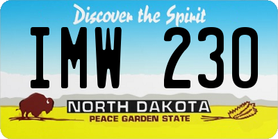 ND license plate IMW230