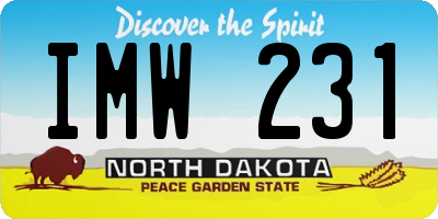 ND license plate IMW231