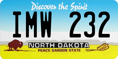 ND license plate IMW232