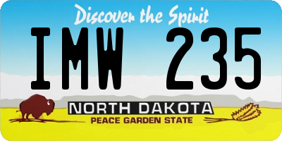 ND license plate IMW235