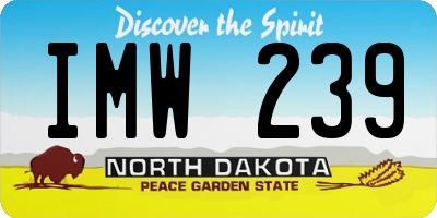 ND license plate IMW239