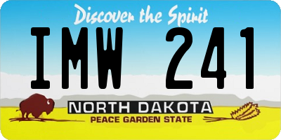 ND license plate IMW241