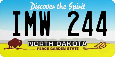 ND license plate IMW244