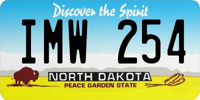 ND license plate IMW254