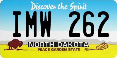 ND license plate IMW262